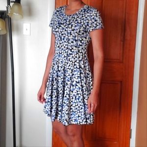 Blue polka-dot dress